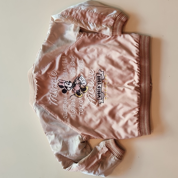 Disney Other - Disney x Uniqlo pink Minnie Mouse World Tour bomber jacket size 3 4